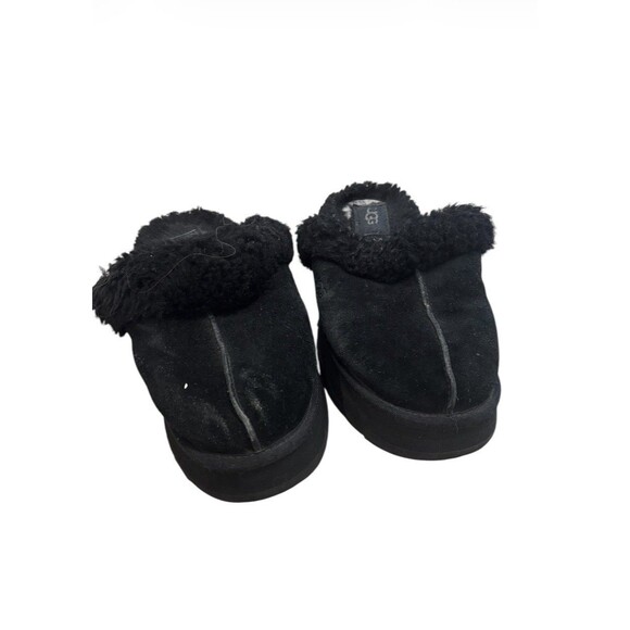 UGG Shoes - UGG Women's Black Disquette Round-Toe Slip-On Clog Slipper Shoes Size 7